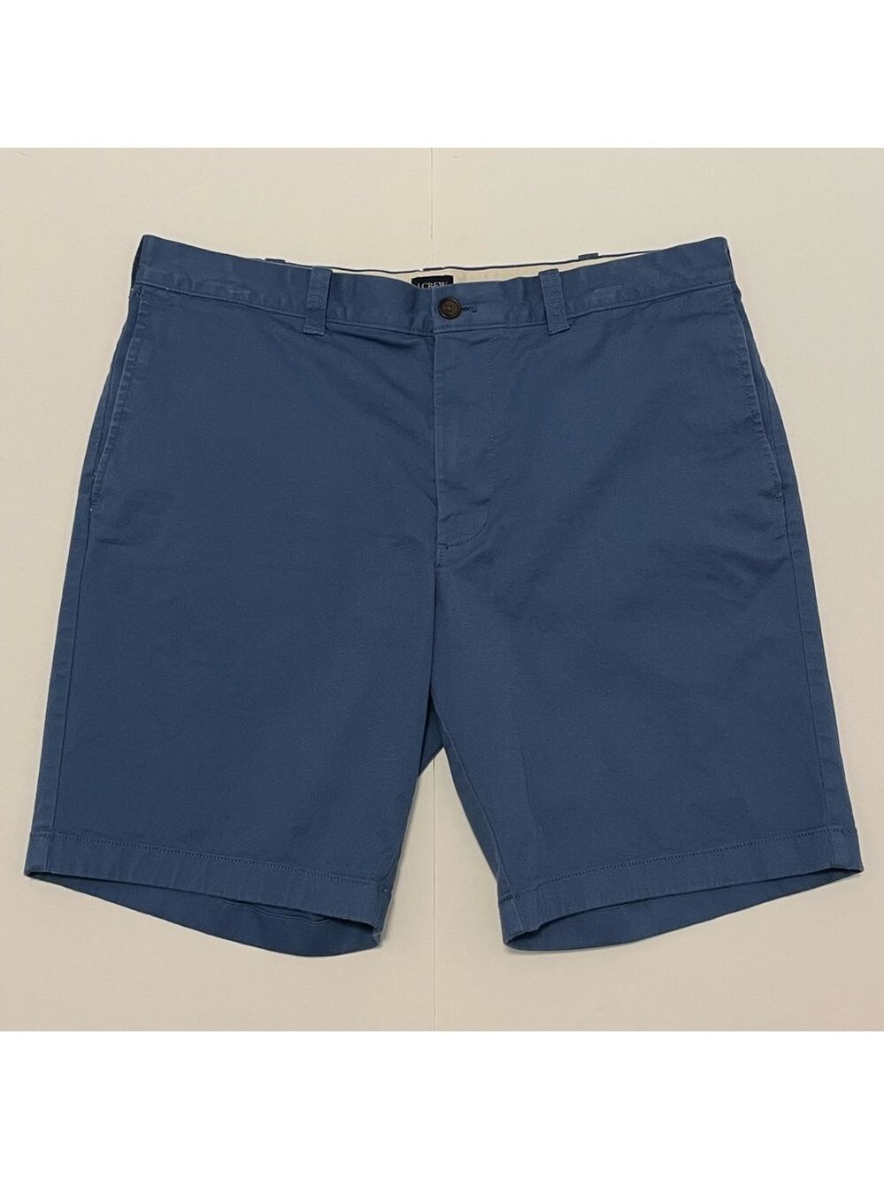 J. Crew Men's Classic Flat-Front Blue Chino Shorts Size 35